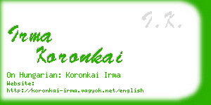 irma koronkai business card